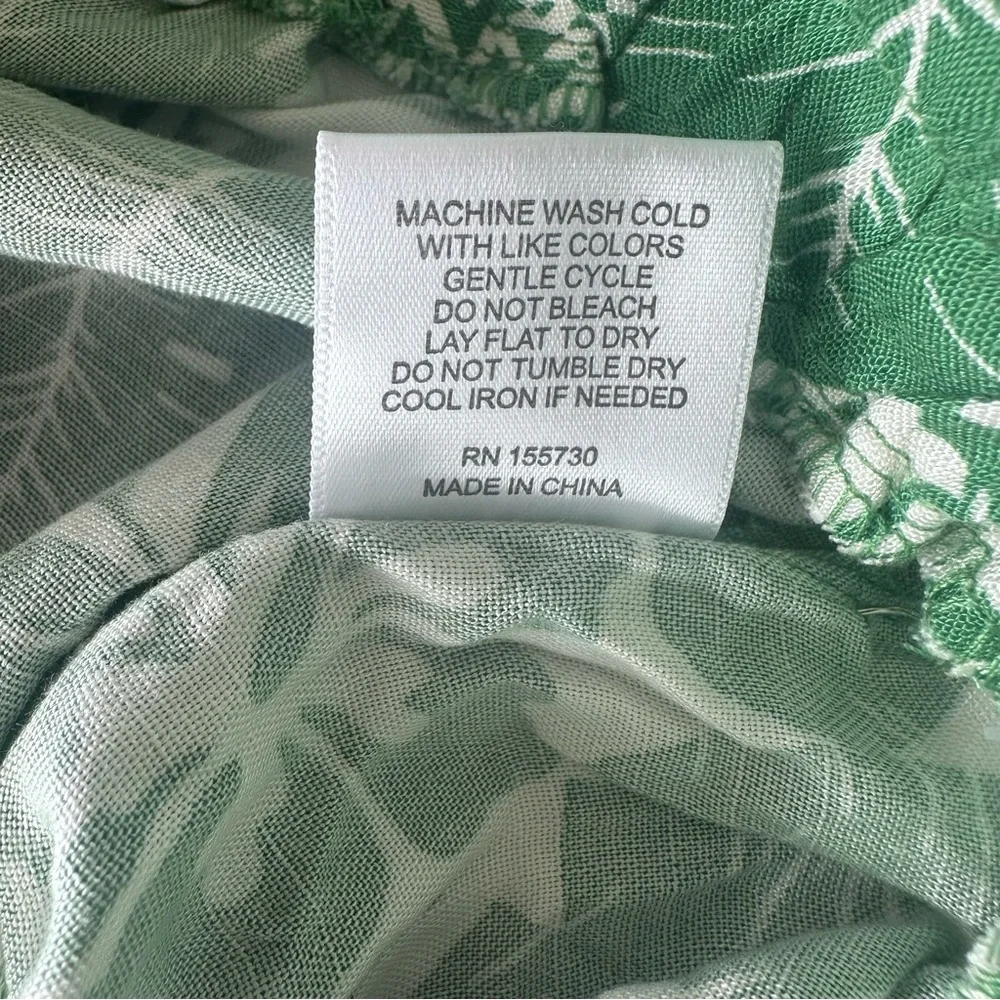 Jane And Delancey Green White Tropical Pants Small Resort Style - Picture 14 of 15